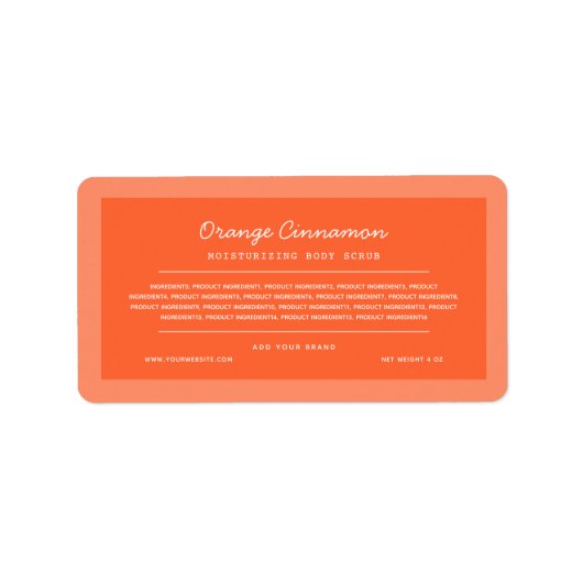 Etiket Etiket Ingrediënten Lijst Aangepaste Kleurs (Voorkant)