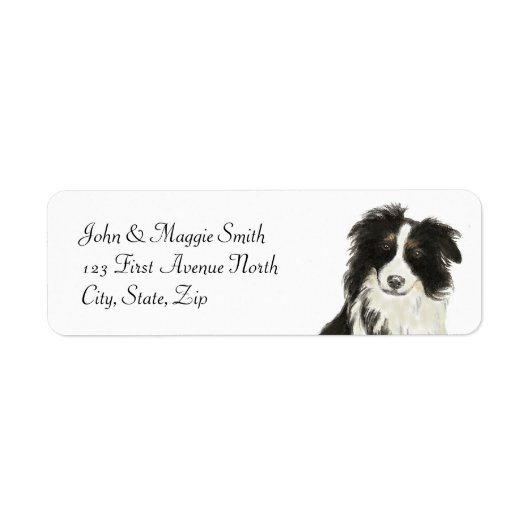 Etiket Etiket voor Collie Dog Pet (Voorkant)