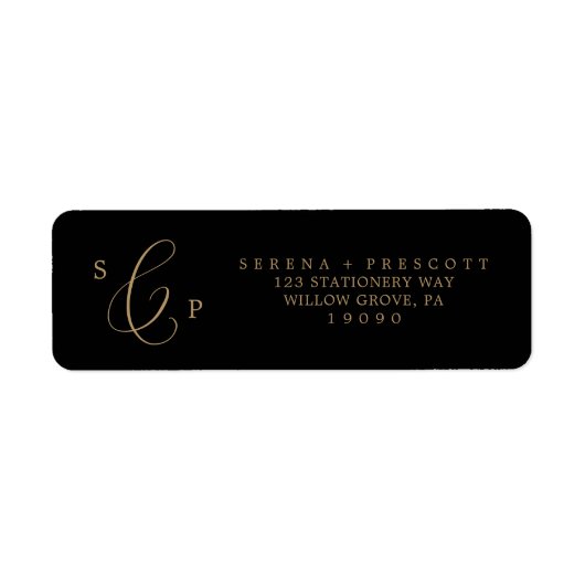 Etiket Fijne Goud en Zwart retouradres (Voorkant)