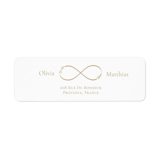 Etiket finity Love Monogram White Weddenschap (Voorkant)