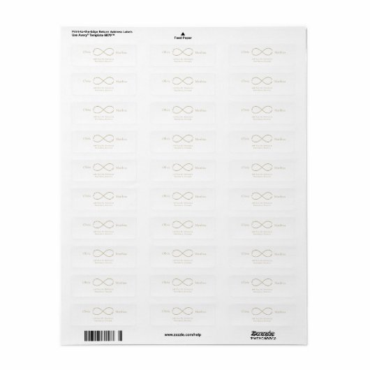 Etiket finity Love Monogram White Weddenschap (Full Sheet)