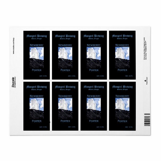 Etiket flesje bier (Full Sheet)