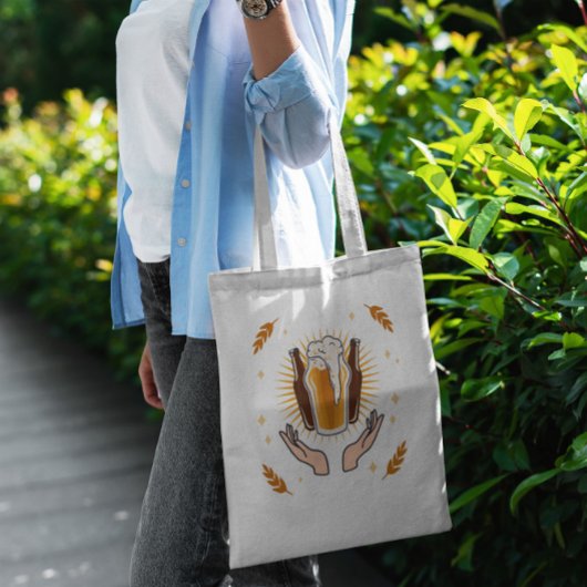 Etiket flesje bier tote bag