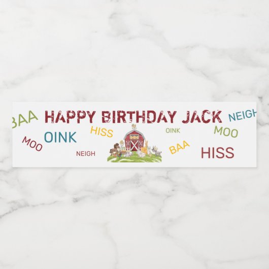 Etiket flesje Farmyard (Enkel label)