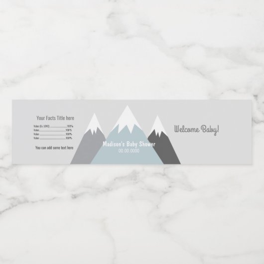 Etiket flesje gebergte, avontuuromslag (Enkel label)