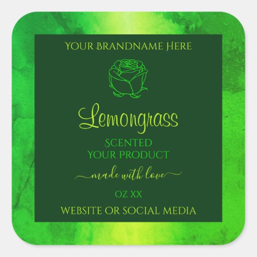 Etiket flesje van lichtgroen marmer-patroonproduct (Voorkant)