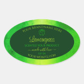 Etiket flesje van lichtgroen marmer-patroonproduct (Voorkant)