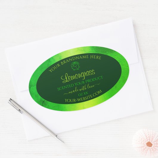 Etiket flesje van lichtgroen marmer-patroonproduct (Envelop)