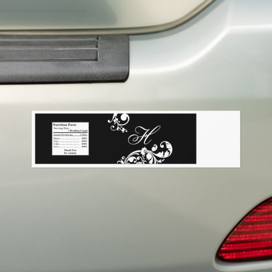 Etiket flesje zwart wit flesje Filigree Bumpersticker (Op auto)