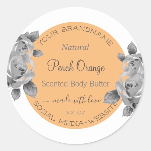 Etiket flessenverpakking Oranje zilver (Voorkant)