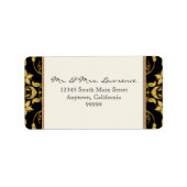 Etiket Floral Damask Glitter Formal Weddenschap (Voorkant)