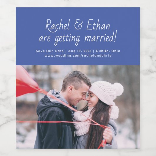 Etiket gedistilleerd Verloving Namen Wijn (Enkel label)