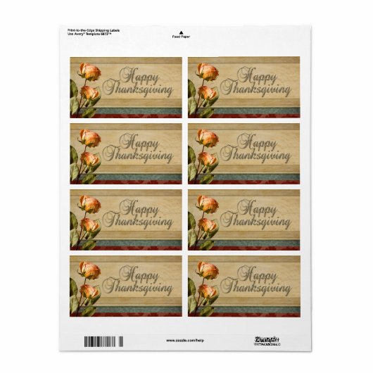 Etiket gedroogde bloemen (Full Sheet)