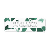Etiket gedrukt botanisch retouradres | Emerald (Voorkant)