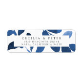 Etiket gedrukt botanisch retouradres | Indigo (Voorkant)