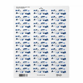 Etiket gedrukt botanisch retouradres | Indigo (Full Sheet)