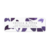 Etiket gedrukt botanisch retouradres | Violet (Voorkant)