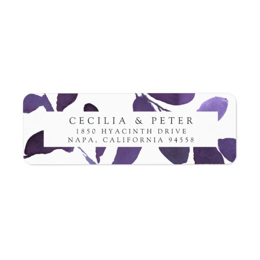 Etiket gedrukt botanisch retouradres | Violet (Voorkant)
