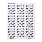 Etiket gedrukt botanisch retouradres | Violet (Full Sheet)