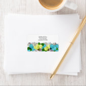 Etiket geel en Turquoise Floral adres (Insitu)