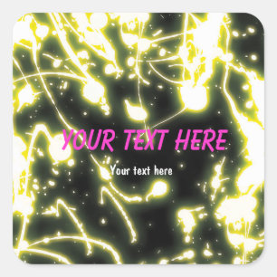 Etiket gele neongloeipartij sticker