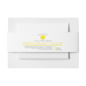 Etiket gele schoonheidsproduct van de perszeep uitnodigingen wikkel (Voorkant Voorbeeld)