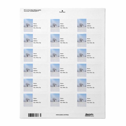 Etiket gemarkeerd wintereik (Full Sheet)