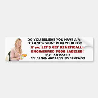 Etiket genetisch gemanipuleerde voedselbumperstick bumpersticker