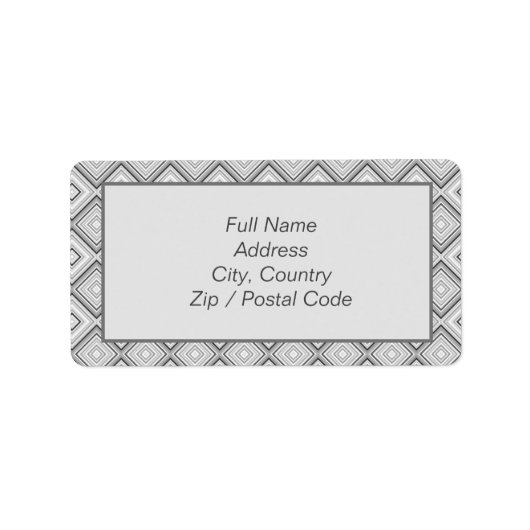 Etiket gepatterd groot grijs adres (Voorkant)