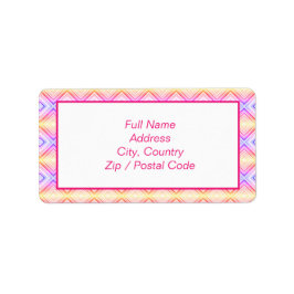 Etiket gepatterde roze en gele adressen