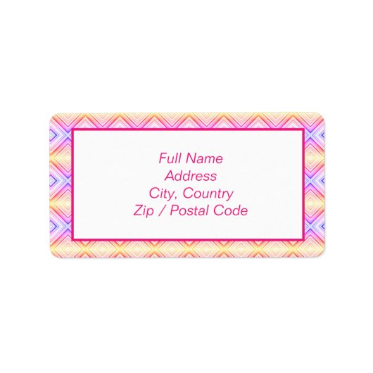 Etiket gepatterde roze en gele adressen (Voorkant)