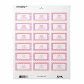 Etiket gepatterde roze en gele adressen (Full Sheet)