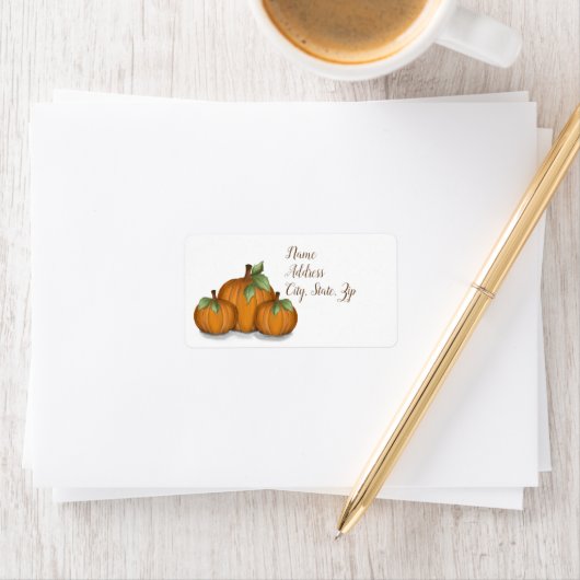 Etiket gepelde pompoenen (Insitu)