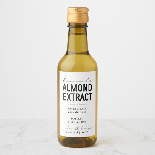 Etiket gepersonaliseerd amandeluittreksel (Voorkant)