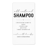 Etiket gepersonaliseerd Homemade Shampoo (Voorkant)