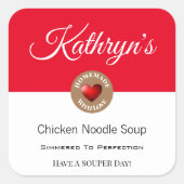 Etiket gepersonaliseerd Homemade soep (Voorkant)