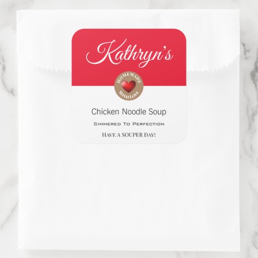 Etiket gepersonaliseerd Homemade soep (Tas)