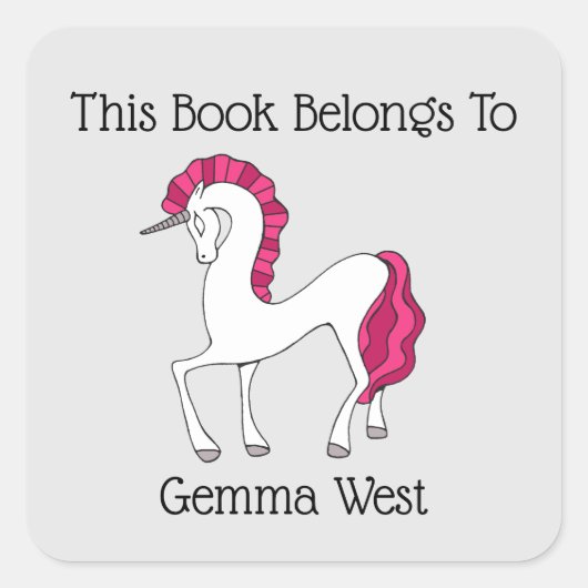 Etiket gepersonaliseerd Unicorn Book (Voorkant)