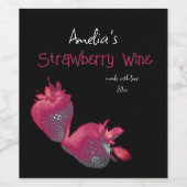 Etiket gepersonaliseerde aardbei (Enkel label)