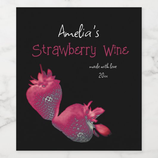 Etiket gepersonaliseerde aardbei (Enkel label)