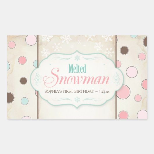Etiket gesmolten Snowman Water Fles (Voorkant)