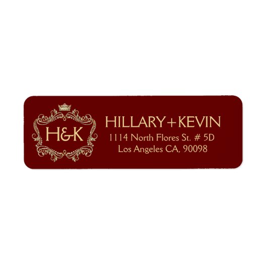 Etiket Glitter Crown & Floral Lijst (Voorkant)