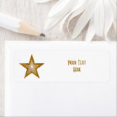 Etiket "Gold" Star 'Jouw tekst klein wit (Insitu)