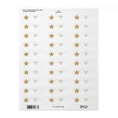 Etiket "Gold" Star 'Jouw tekst klein wit (Full Sheet)