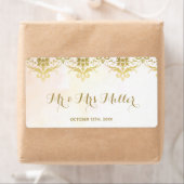 Etiket goudbruiloft voor champagne-wijnfles (Insitu)