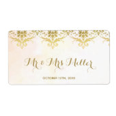 Etiket goudbruiloft voor champagne-wijnfles (Voorkant)