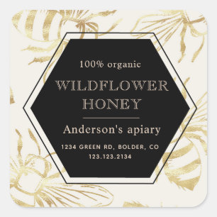 Etiket gouden koningin bijenhoning