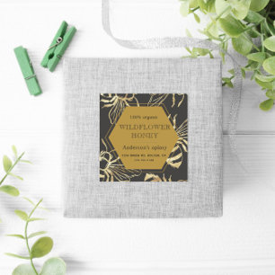 Etiket gouden koningin bijenhoning