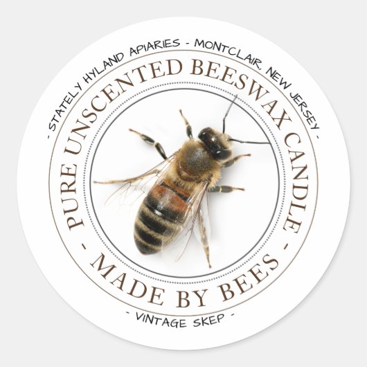 Etiket goudmakreelbeendermeel BEESWAX (Voorkant)