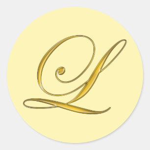Etiket goudmonogram L Envelope Sticker